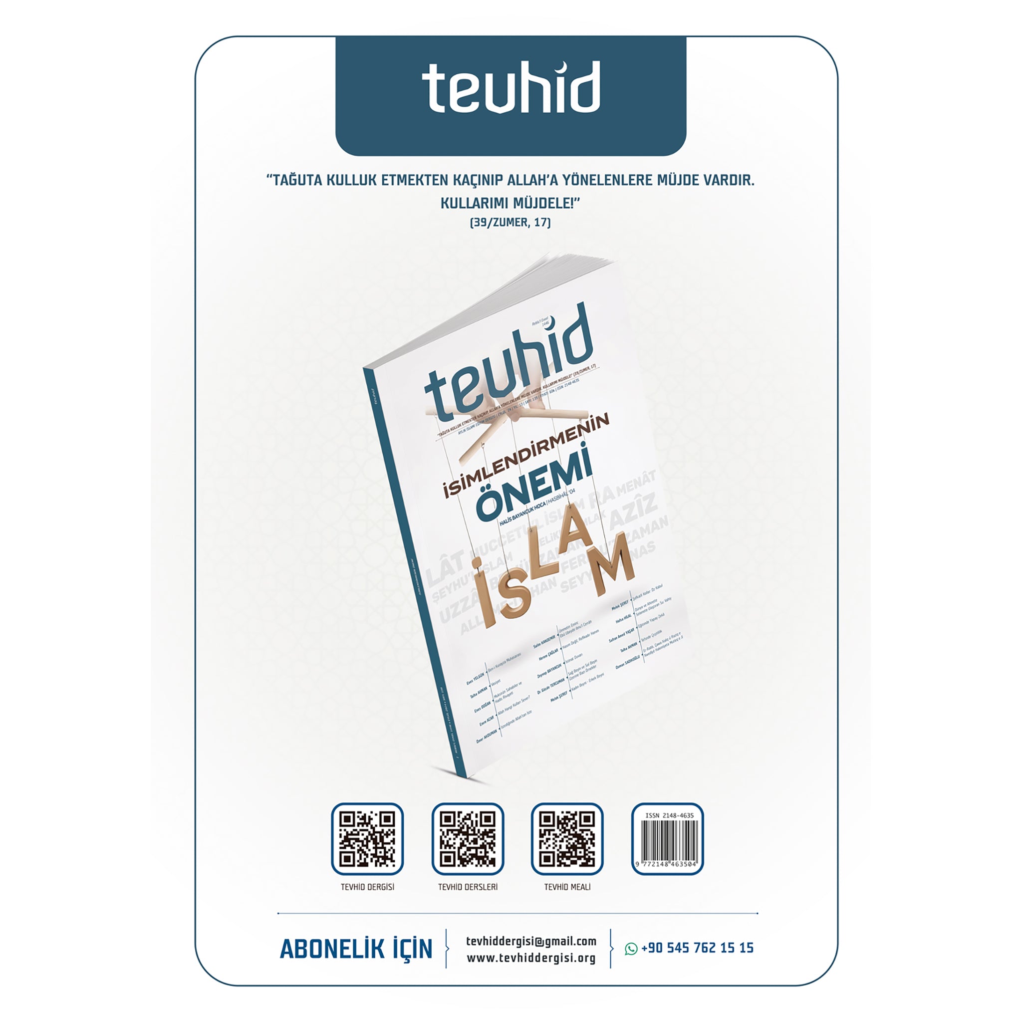 Tevhid Dergisi 140. Sayı