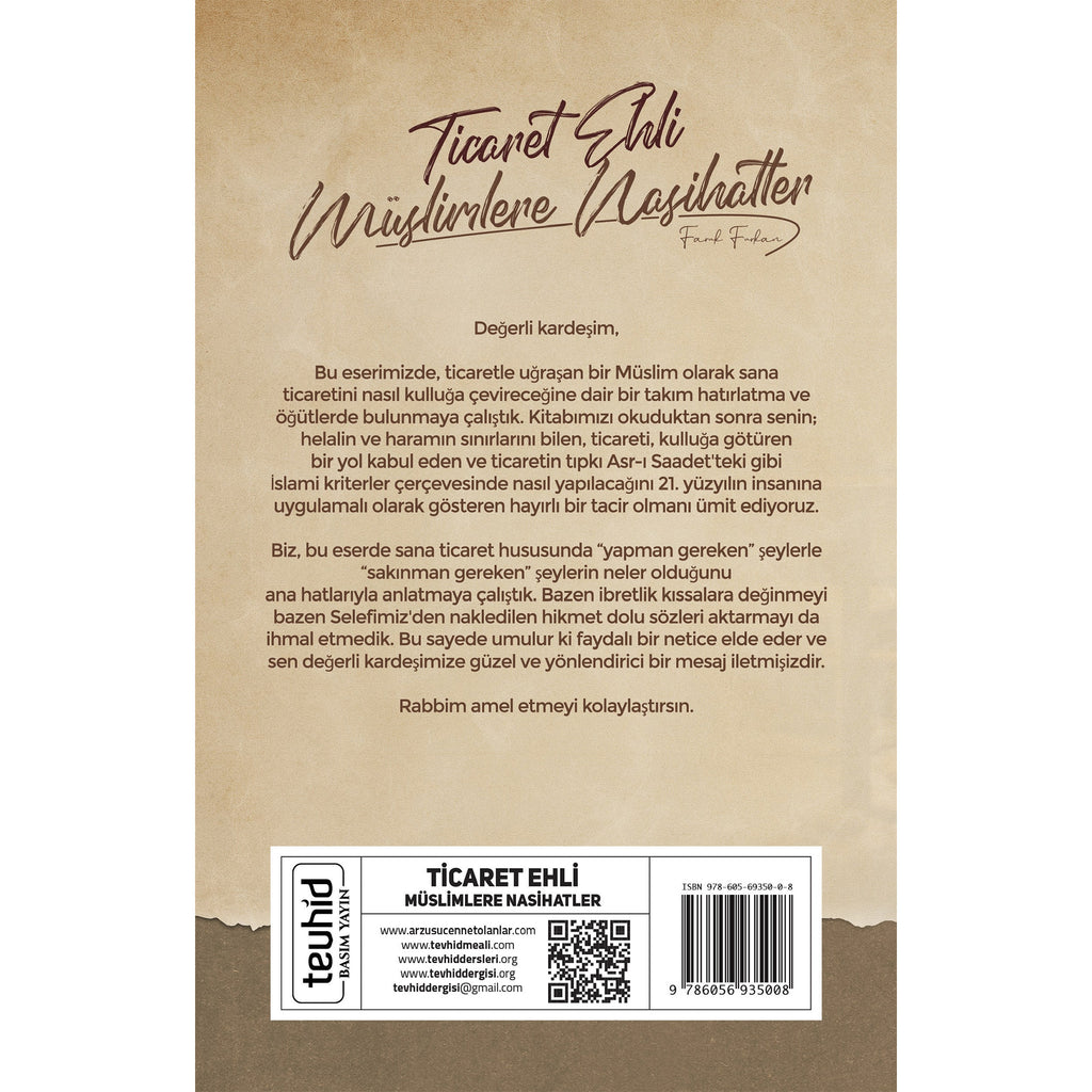 Ticaret Ehli Müslimlere Nasihatler