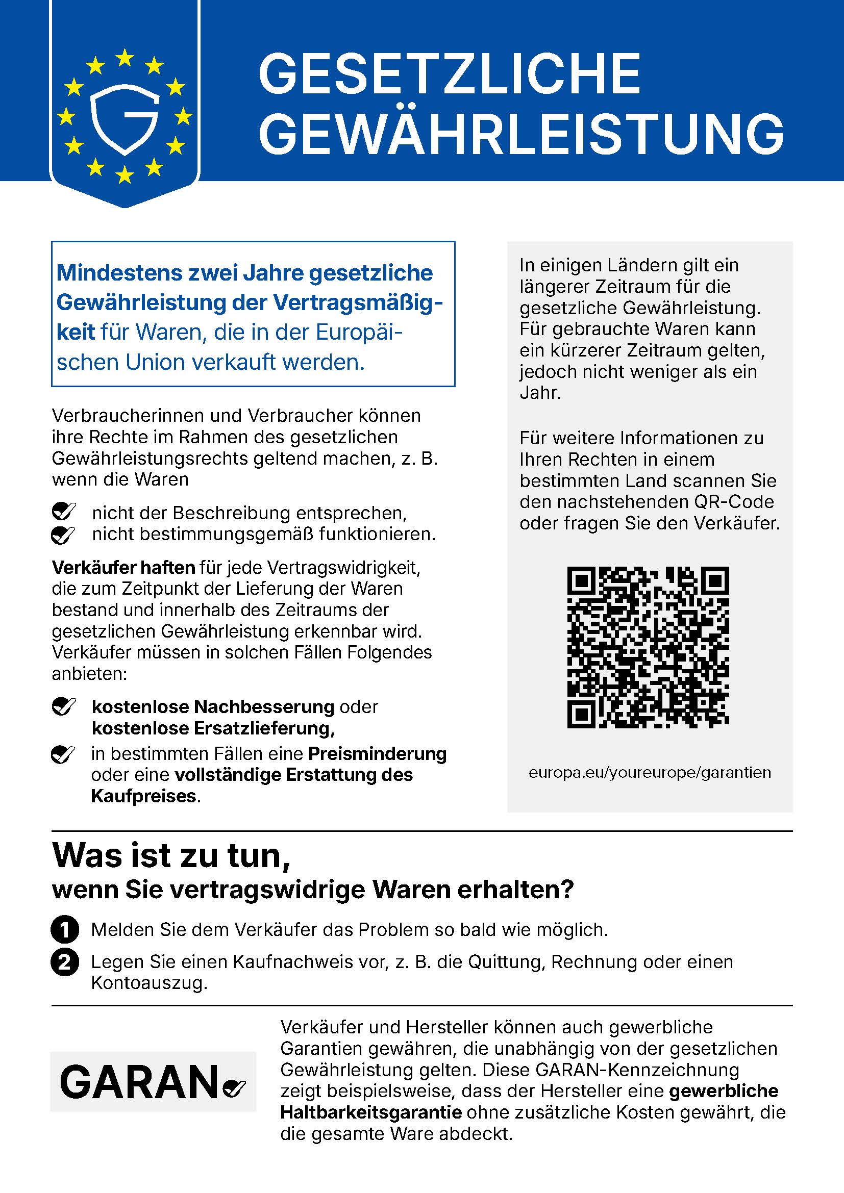Rechte bei der gesetzlichen Gewährleistung