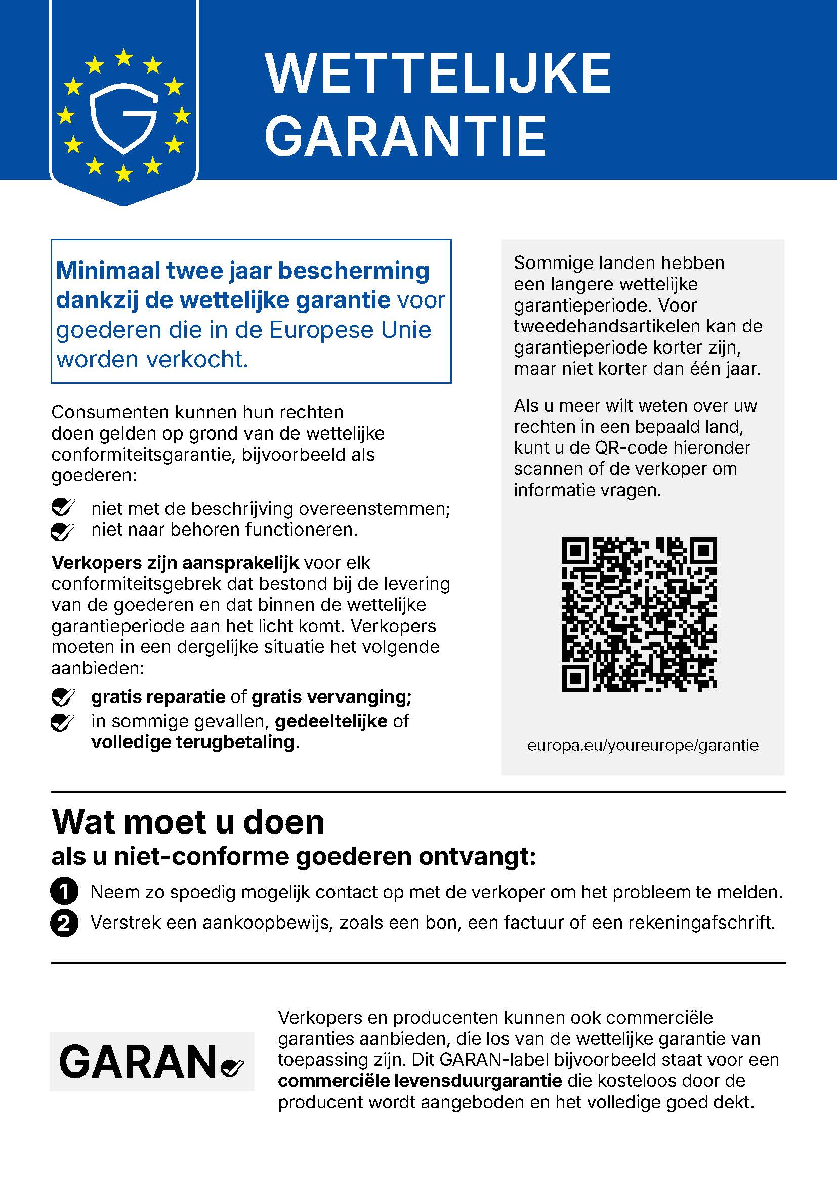 Uw rechten onder de wettelijke garantie